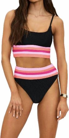 Beach Riot Mae Bikini Top In Black/pink