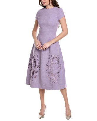 Oscar De La Renta Tweed Silk & Wool-Blend Midi Dress