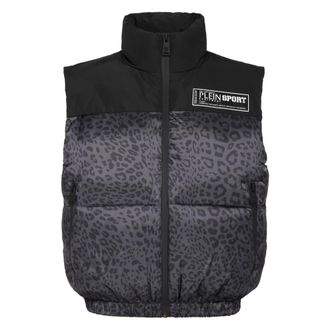 Plein Sport Jassen, Dames, Veelkleurig, XS, Polyester, Padded Vest Leopard