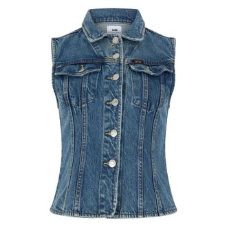 Lois Vests, female, Blue, Size: XS Denim Gilet
