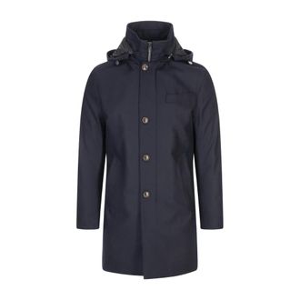 Montecore Blauwe Wollen Donsjas - Heren - Parka Jassen - Blauw - L - Wol - Jassen