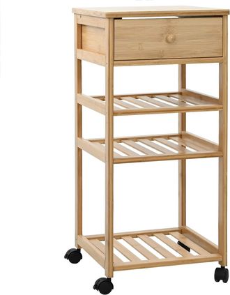 vidaXL Carrito De Cocina Con Ruedas Natural 37 X 36 X 80 Cm Bamb&uacute; Vidaxl
