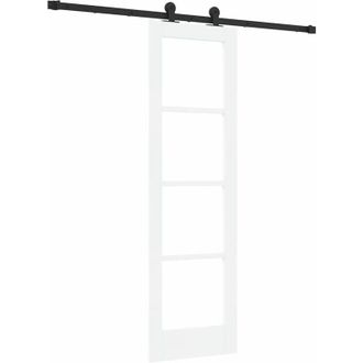 vidaXL Vidaxl - Puerta Deslizante Manual Blanco 61 X 198.5 Cm Madera Y Metal