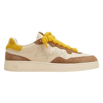 P448 Schoenen, unisex, Veelkleurig, 44 EU, Leer, Sneakers van crèmekleurig nubuckleer