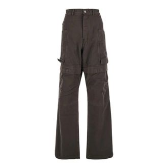 Rick Owens Broeken, Heren, Bruin, W34, Katoen, Bruine Cargo Broek met Zakken