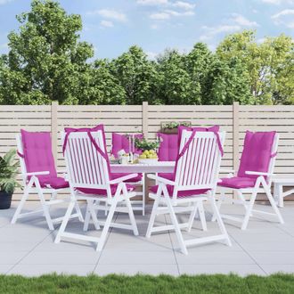 vidaXL Cojines Para Silla Con Respaldo Alto 6 Uds Tela Oxford Rosa Vidaxl