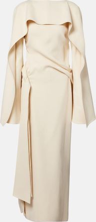 Khaite Draped cr&ecirc;pe maxi dress