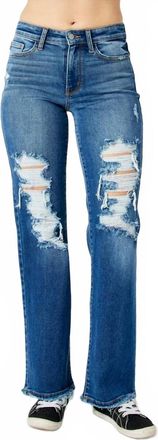 Judy Blue Mid Rise Dad Jeans In Blue