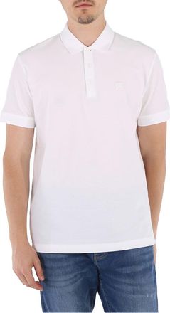 Burberry Mens Monogram Motif White Cotton Pique Polo Shirt, Size X-Small