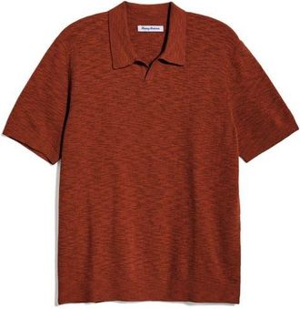 Tommy Bahama Santa Cruz Johnny Collar Slub Cotton Blend Polo in Spicy at Nordstrom, Size Xxx-Large