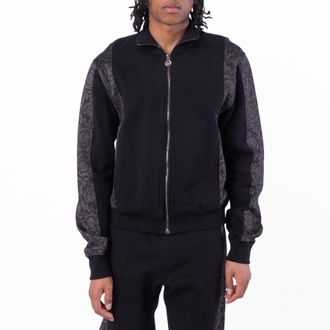 Versace Barocco Jacquard Lurex Zip Sweatshirt, Size X-Large