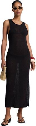Onia Linen Knit Low Scoop Back Maxi Dress in Black at Nordstrom, Size X-Small