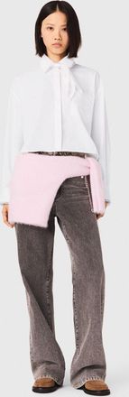 Maje Crochet Collar Shirt - White - Maje