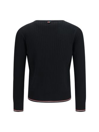 Thom Browne Ribbed Merino Wool Cardigan - Black