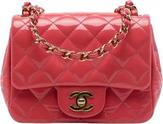 Chanel Pre-owned Vintage Flap Bag - Dames - Vintage Mini Tas - Roze - ONE Size - Leer - Vintage