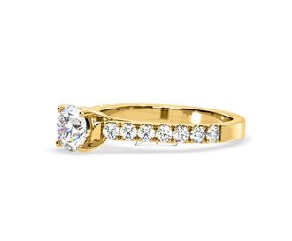 The Diamond Store Natalia Lab Diamond Engagement Side Stone Ring 18K Gold 2.00CT F/VS1