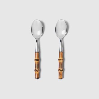 Gucci Bamboo Coffee Spoon, Set Of Two, Brown