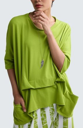 Luukaa D'Celli Solene Layered Jersey Tunic in Lime at Nordstrom, Size X-Large