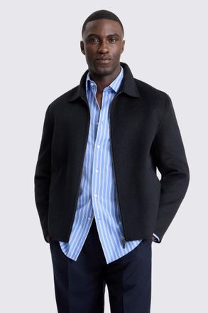 Moss Navy Wool Blend Jacket