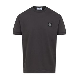 Stone Island Cotton T-Shirt - Heren - T-shirts - Grijs - S - Katoen - Tops
