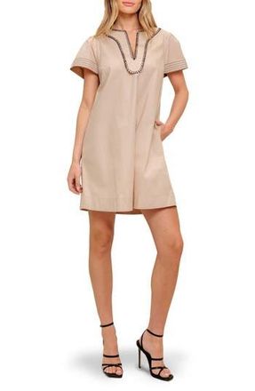 Flying Tomato Blanket Stitch Dress in Taupe Black at Nordstrom Rack, Size Medium