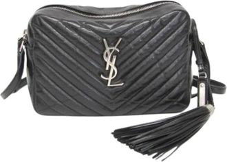 Saint Laurent Pre-owned Lou V-stitch Schoudertas - Dames - Vintage Schoudertas - Zwart - ONE Size - Leer - Vintage
