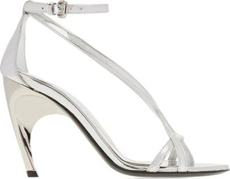 Alexander McQueen Alexander McQueen, High Heel Sandals, female, Gray, Size: 7 1/2 US High Heel Sandals