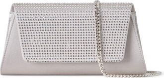 Akris Anouk Crystal Embellished Silk & Leather Clutch in Light Silver Met. at Nordstrom