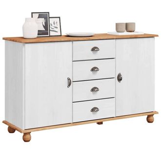 Berkfield Home Sideboard ASKIMWhite 133.5x40x79 cm Solid Wood Pine in White