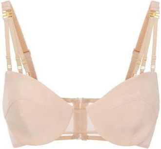 Elisabetta Franchi Ondergoed, Dames, Roze, M, Tule, Jersey en Tule BH met Elastische Bandjes