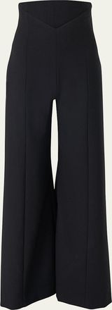 Carolina Herrera V-Waistband Wide-Leg Pants
