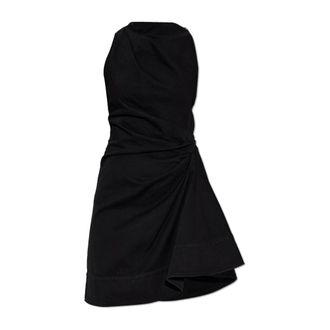 Alexander McQueen Kleedjes, Dames, Zwart, XS, Denim, Denim Asymmetric Mini Dress