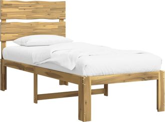 vidaXL Estructura De Cama Individual Con Cabecera Rostock Blanco Vidaxl
