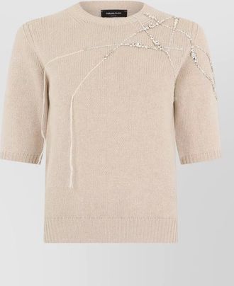 Fabiana Filippi silk cashmere short-sleeve shirt