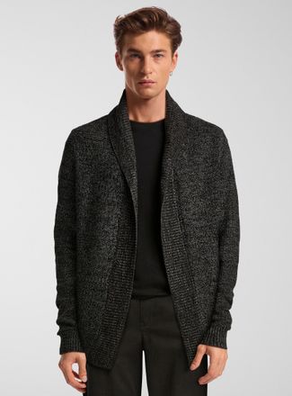 Le 31 Mens Heathered knit open Cardigan Sweater