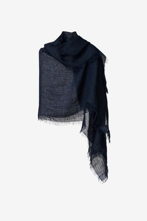 Fabiana Filippi Gestreifter Schal aus Leinen-Mix mit Lurex