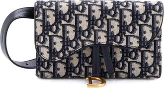 Dior Saddle Rectangular Oblique Canvas belt bag - Blauw