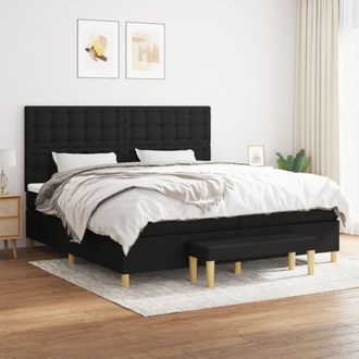vidaXL Vidaxl - Cama Box Spring Con Colch&oacute;n Tela Negro 200x200 Cm