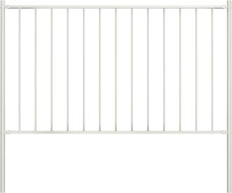 vidaXL Panel De Valla Con Postes De Acero Con Recubrimiento En Polvo, 1,81 X 1,25 M, Color Blanco Vidaxl