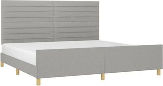 vidaXL Cama Sin Colch&oacute;n Tela Gris Claro 200x200 Cm Vidaxl