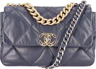 Chanel Purple Quilted Leather 19 Large Model Flap Bag (Authentic Pre-Loved)