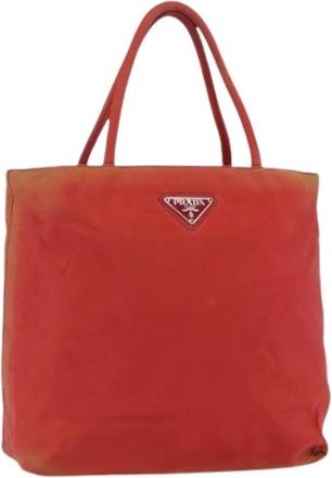 Prada Pre-owned Nylon Tote Bag - Dames - Vintage Shopper - Rood - ONE Size - Nylon - Vintage