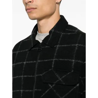 Barbour Check Pattern Shirt Jacket - Black