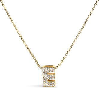 House of Brilliance 10K Gold Diamond Accent A-Z Initial Bubble Pendant Necklace