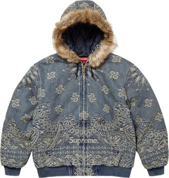 SUPREME Giacca denim con motivo bandana jacquard - Blu