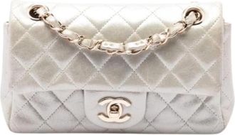 Chanel Pre-owned Mini Classic Flap - Dames - Vintage Schoudertas - Grijs - ONE Size - Leer - Vintage
