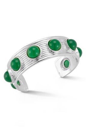 Sphera Milano Beaded Cuff Bracelet in Silver/green at Nordstrom Rack