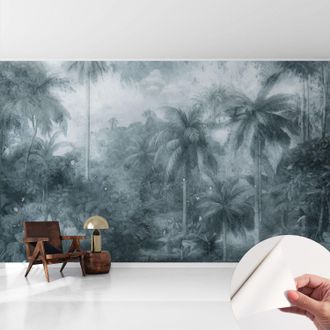 Tulup Carta Da Parati Adesiva - Fotomurale - Facile Da Applicare - Per La Soggiorno - Camera Da Letto - Vegetazione Tropicale 416x254 Cm