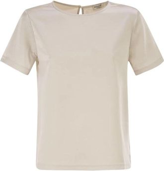 Max Mara Katoenen T-shirt - Dames - Blouses - Beige - XS - Katoen - Overhemden