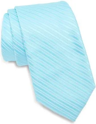 Nordstrom Rack Stripe Rib Satin Tie in Mint at Nordstrom Rack